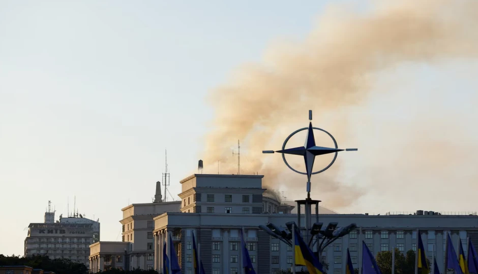 russia ukraine war,kyiv government building fire,russia drone missile attack,ukraine civilian casualties,volodymyr zelenskyy,vladimir putin,vitali klitschko,kremenchuk explosions,odesa strikes,poland air defence