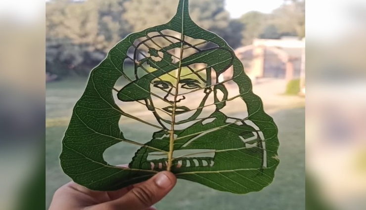 CDS रावत को ट्रिब्यूट देते हुए पीपल के पत्ते पर तराशी तस्वीर, हुनर से बनाई PM मोदी सहित कई शख्सियत 