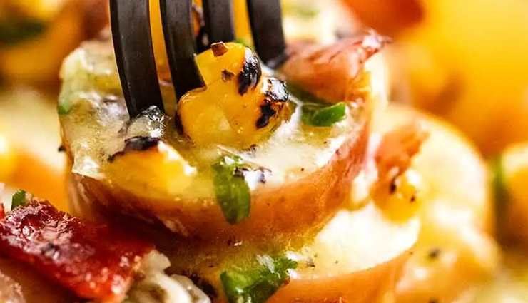 red potato salad with bacon and corn,hunger struck,food