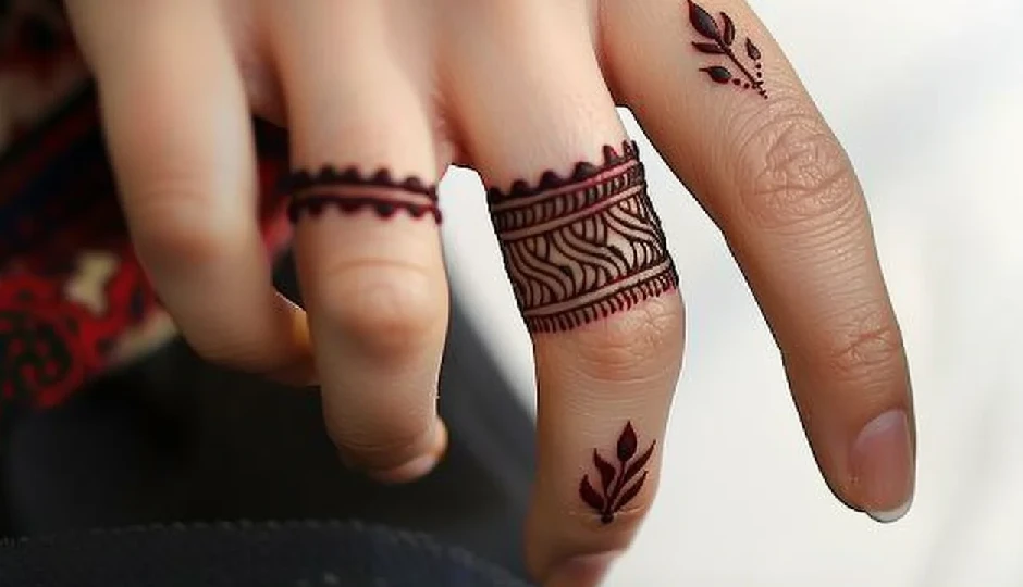 hartalika teej 2025 mehndi design,finger tip mehndi design,floral mehndi for fingers,leaf trail mehndi design,net pattern mehndi,ring style mehndi,arabic finger mehndi,trendy mehndi designs,stylish mehndi for teej,festive mehndi ideas