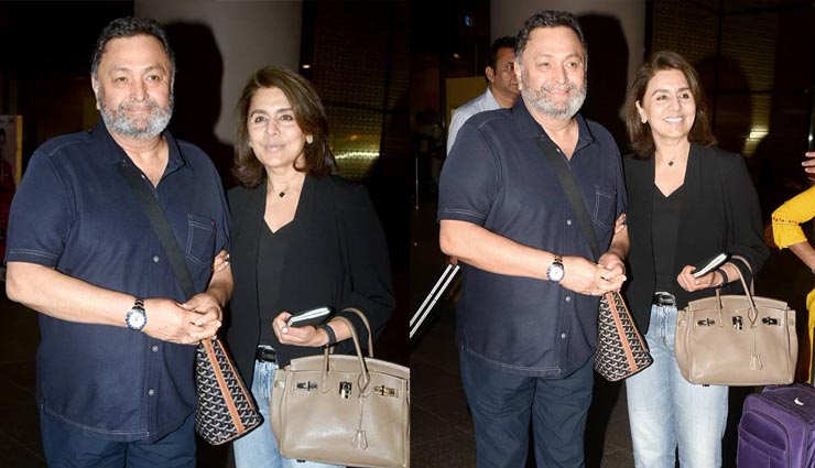 कैंसर फ्री होकर पत्नी नीतू के साथ भारत लौटे ऋषि कपूर, न्यूयॉर्क में चल रहा था इलाज