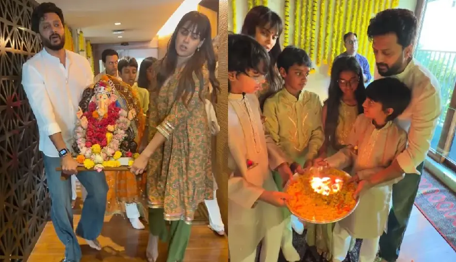 रितेश देशमुख-जेनेलिया ने बच्चों संग बप्पा को दी विदाई, की पूजा-अर्चना, शेयर किया खास वीडियो
