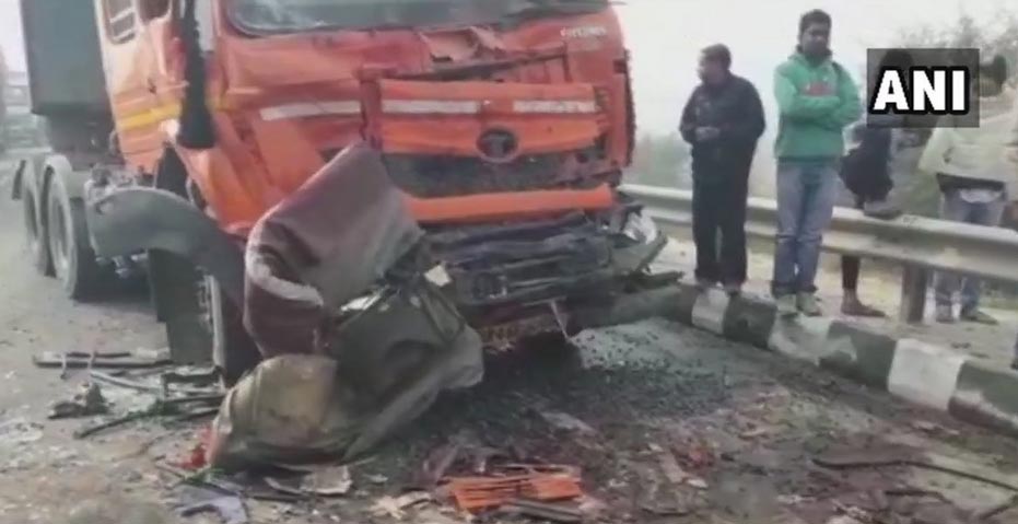 haryana,rohtak-rewari highway,road accident,big accident in haryana,rohtak-rewari highway accident,due to dense fog road accident