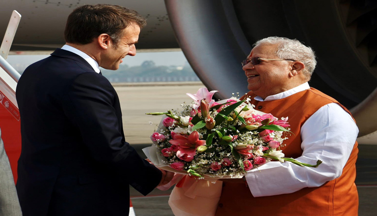 roadshow of prime minister modi and french president emmanuel macron in paris jaipur,india,road show in jaipur,pm narendra modi road show in jaipur