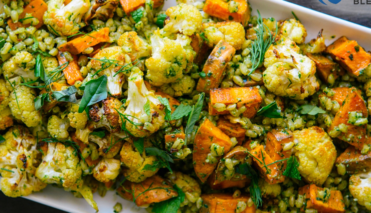 summer recipe,roasted cauliflower sweet potato salad,salad recipe,hunger struck,food,easy recipes