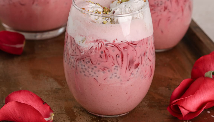 rose falooda,indian dessert,refreshing summer drink,falooda recipe,rose syrup,basil seeds,vermicelli dessert,easy dessert recipe,creamy rose drink,indian drink recipe,sweet rose milk,rose petal dessert,traditional indian dessert,cold rose beverage,exotic dessert recipe