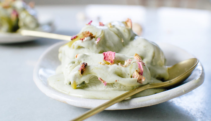 Recipe- Easy To Make Rose & Pistachio Ice-Cream
