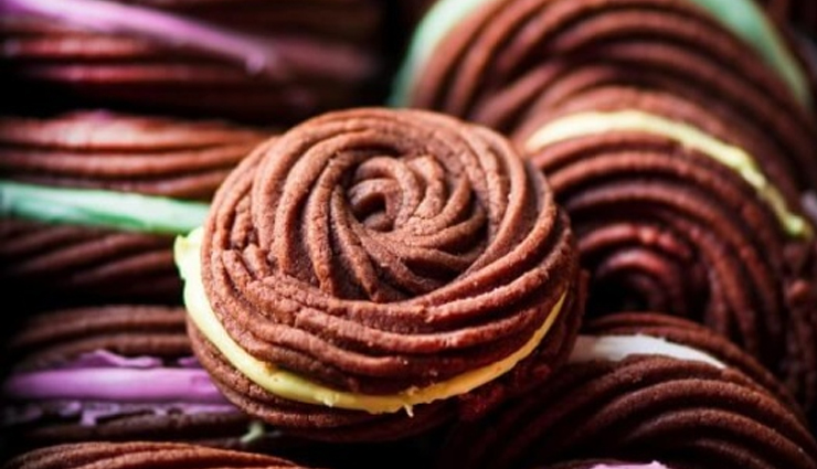 coffee flavor rose spritz sandwich cookies,coffee flavor rose spritz sandwich cookies recipe,sandwich recipe,recipe