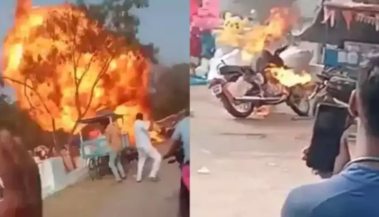 नई Bullet लेकर मंदिर पहुंचा, धुआं निकलने के बाद बम की तरह से फटी बाइक, देखें दिल दहला देने वाला वीडियो