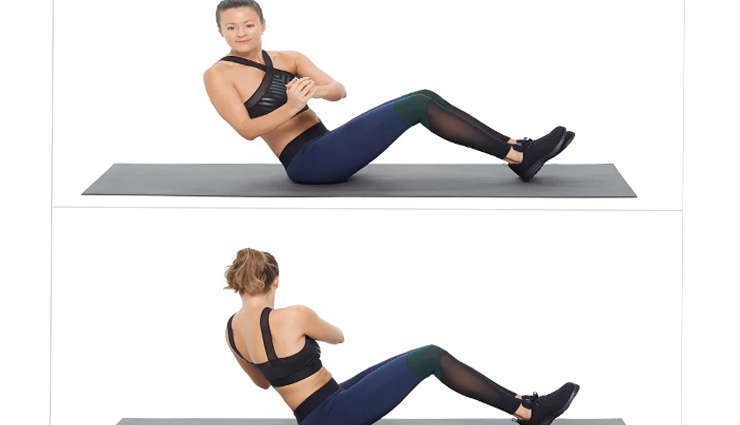 bicycle crunch,reverse dumbbell chop,reverse crunch,leg lifts,russian twist,abs exercises,exercises for women,women health tips,fitness tips