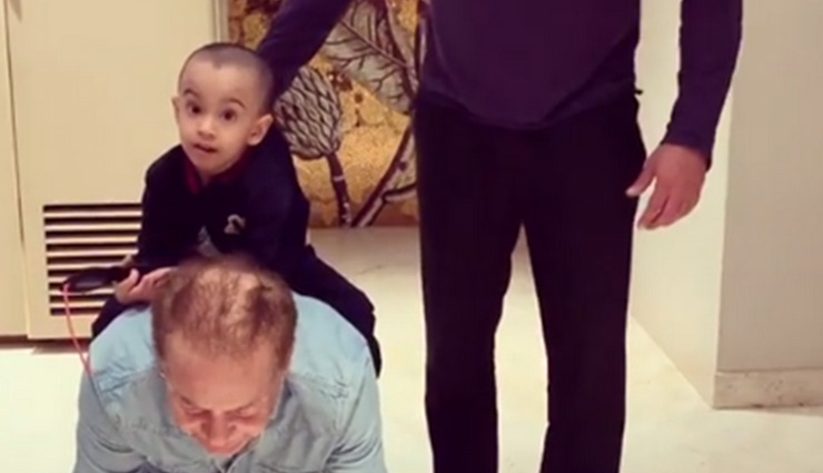 VIDEO-Salim Khan Giving a Horseback Ride To Ahil Will Melt Your Heart