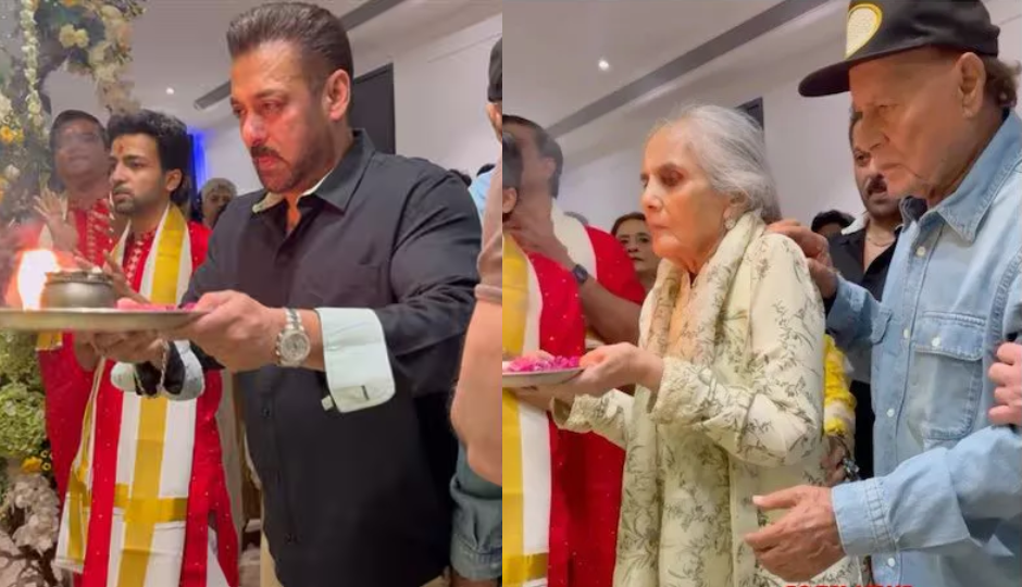 2 Videos : सलमान के परिवार ने की गणपति की स्थापना और पूजा-अर्चना, दीपिका के साथ बदले लुक में दिखे रणवीर