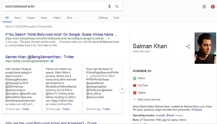 गूगल का खुलासा सलमान खान बने Worst Bollywood Actor