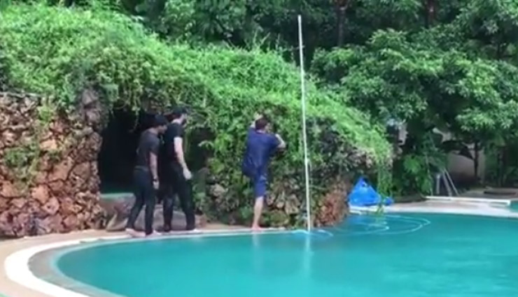 सलमान खान का पूल में जबरदस्त स्टंट, वीडियो वायरल