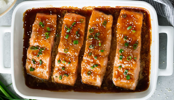 crispy and delicious teriyaki glazed salmon,food,easy recipe