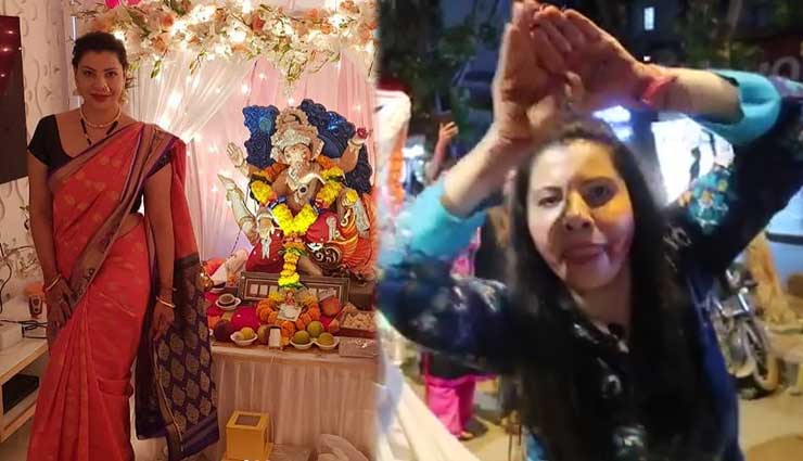 टीवी एक्ट्रेस काम्या पंजाबी ने धूमधाम से किया बप्पा का विसर्जन, सीटी मार-मार कर खूब मचाया धमाल ganesh chaturthi 2018,tv actress,kamya punjabi,ganpati visarjan