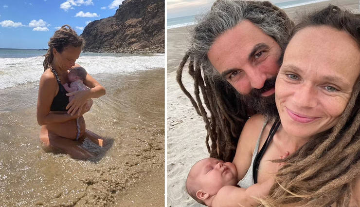 समुंदर की लहरों के बीच महिला ने दिया बच्चे को जन्म, सोशल मीडिया पर शेयर किया वीडियो