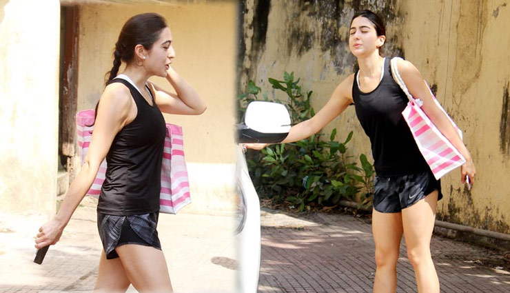 जिम के बाहर कुछ इस अंदाज में नजर आईं सैफ-अमृता की बेटी सारा अली खान, देखे तस्वीरे