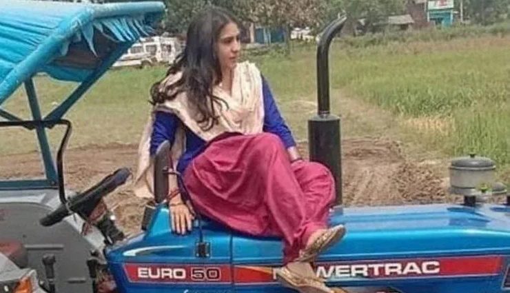 कोरोना लॉकडाउन के बीच ट्रैक्टर पर बैठी नजर आईं सारा अली खान, फोटो हुई वायरल