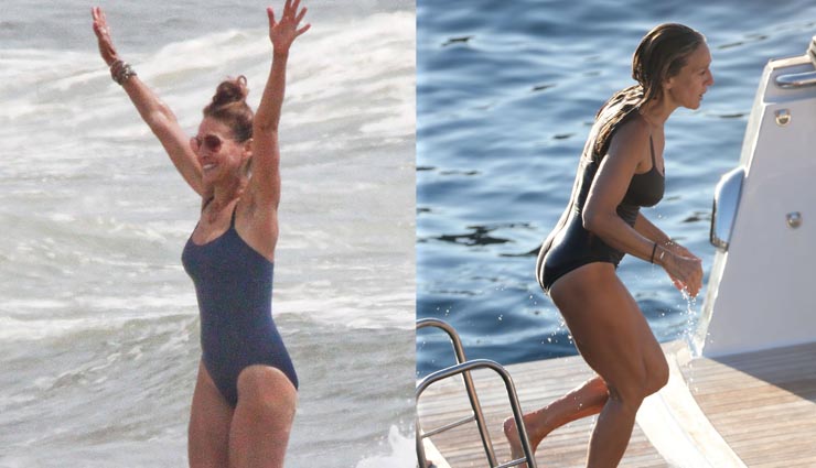 40 plus celebs who look better than ever in swimsuits,gwen stefani,fergie,robin wright,brooke,shields,salma hayek,sarah jessica parker,pamela anderson