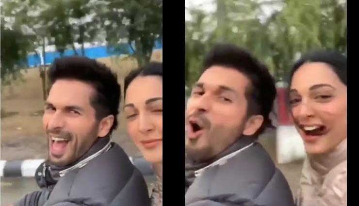 VIDEO- Shahid Kapoor, Kiara Advani enjoy bike ride in chilly weather of Delhi