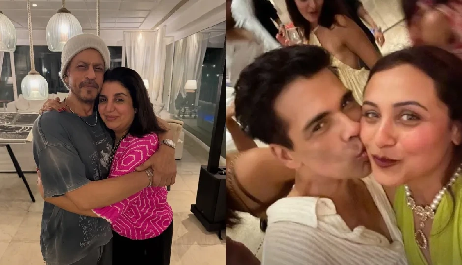 शाहरुख खान के 60वें जन्मदिन का जश्न अलीबाग में, फराह खान ने किया किस, करण जौहर ने शेयर की इनसाइड तस्वीरें