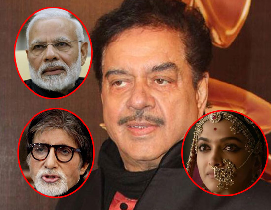 'पद्मावती' विवाद : प्रधानमंत्री नरेंद्र मोदी और अमिताभ बच्चन की चुप्पी पर शत्रुघ्न सिन्हा ने उठाया सवाल !!