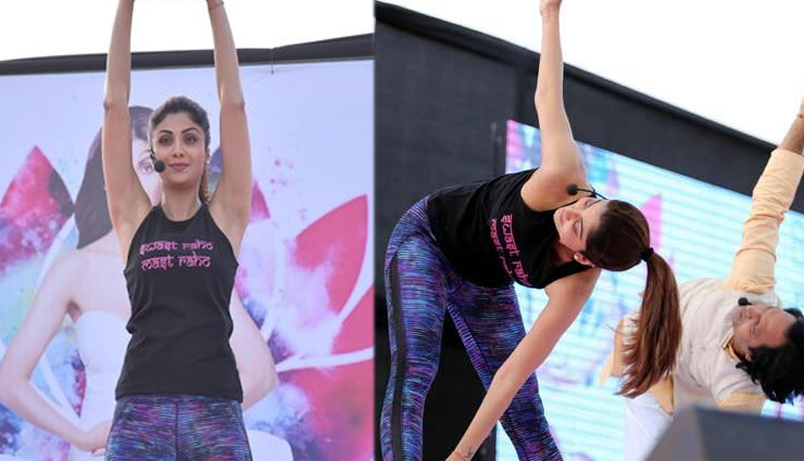 शिल्पा ने जयपुराइट्स को सिखाया योगा yoga tips,raj kundra,shilpa shetty teaches yoga tips to jaiipurites,shilpa shetty kundra,jaipur stadium. swai mansingh stadium,yoga clsses
