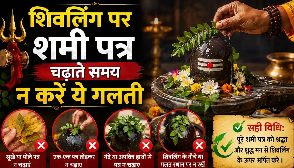 शिवलिंग पर शमी पत्र चढ़ाते समय न करें ये गलती, जानिए जलहरी से स्पर्श कराने की धार्मिक मान्यता