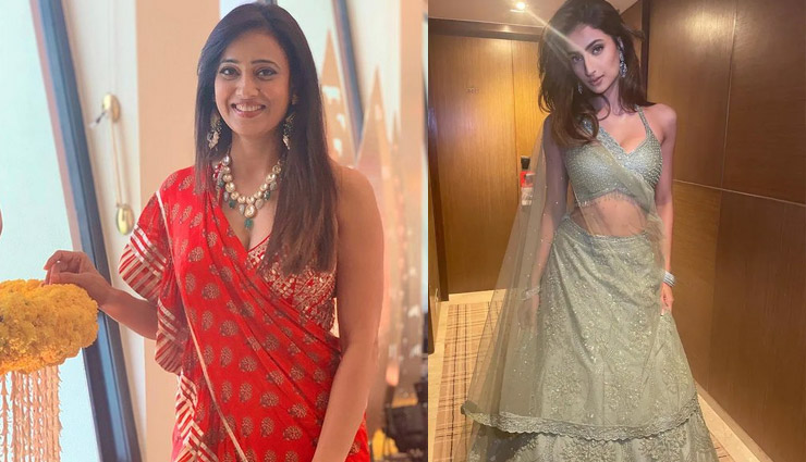 रेड साड़ी में श्वेता तिवारी ने तो लहंगे में पलक तिवारी ने फैन्स के उडाए होश, देखें फोटोज