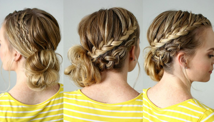 hairstyles,trending hairstyles,side braid hairstyle,side braid and loose hair hairstyle,side braid and a bun hairstyle,neat low bun hairstyle,messy bun hairstyle,messy ponytail hairstyle,beauty,beauty tips