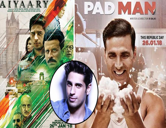 'अय्यारी' और 'पैडमैन' का टकराव चिड़चिड़ाहट पैदा करने वाला : सिद्धार्थ मल्होत्रा