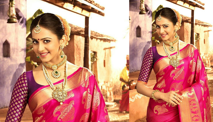 रकुल प्रीत का साड़ी लुक बनाएगा आपको सेक्सी, डालें एक नजर rakul preet,saree. rakul preet saree look. sexy rakul preet,fashion,fashion trends