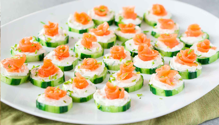 Recipe- Delicious and Elegant Smoked Salmon and Brie Cucumber Bites 