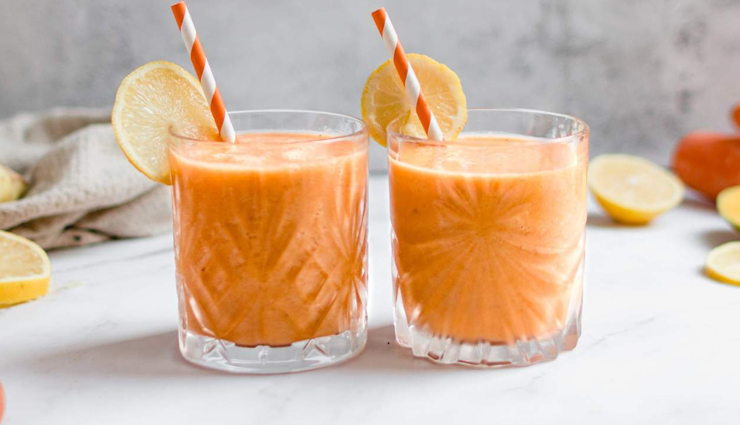 healthy smoothie with carrot orange and ginger,hunger struck,food,easy recipe