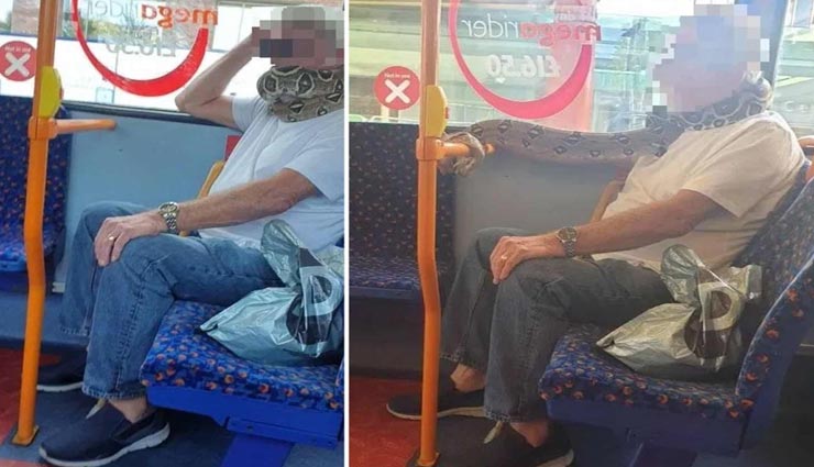 खौफनाक नजारा : शख्स ने मास्क की जगह लपेट लिया सांप