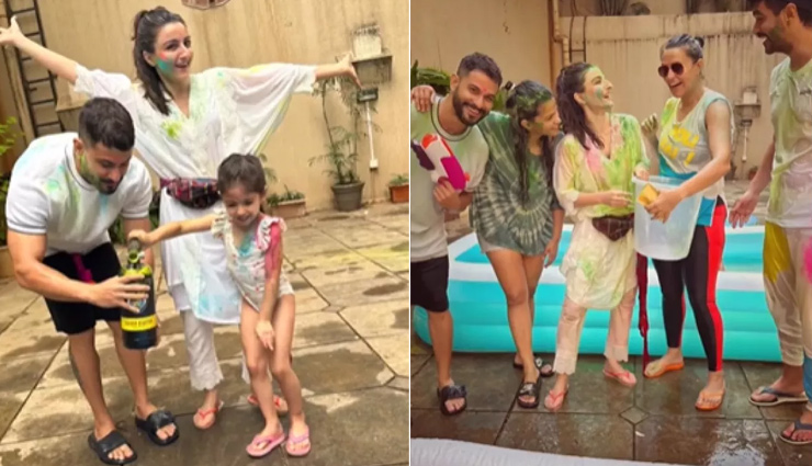 soha ali khan,soha ali khan holi celebration,soha ali khan news,holi celebration 2023