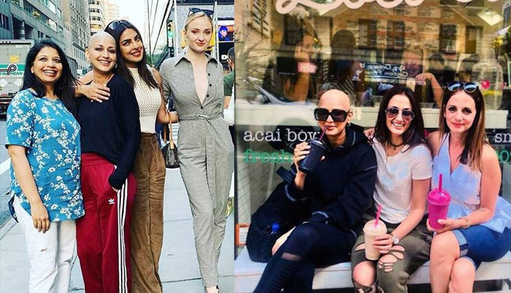 कैंसर से जूझ रहीं सोनाली बेंद्रे का सामने आया नया लुक, फोटो के साथ लिखा ये मैसेज bollywood,sonali bendre,sonali bendre cancer,sonali bendre new look,new york