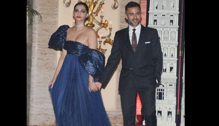 बोल्ड लुक में अपने पति संग नज़र आई सोनम कपूर, देखे तस्वीरे