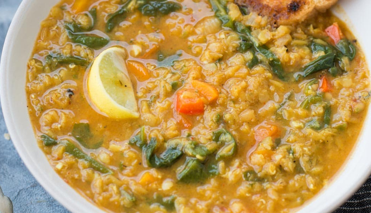 vegan lentils and spinach soup,soup recipe,lentils soup,healthy recipe,valentines day recipe