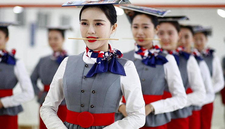 weird news,weird information,air hostess in china,air hostess special training