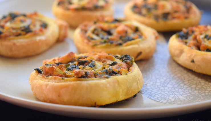 Recipe- Mouthwatering Spinach Paneer Pinwheels