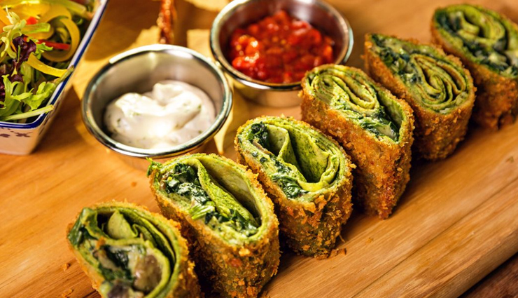 Recipe- Crispy and Healthy Spinach Rolls