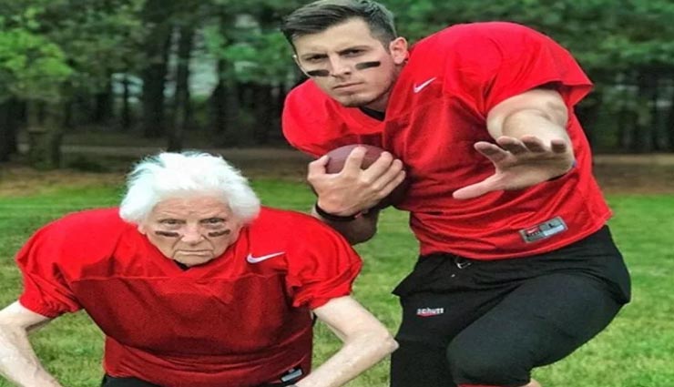 weird news,weird incident,93 years old lady,photoshoot with grandson,weird photoshoot
