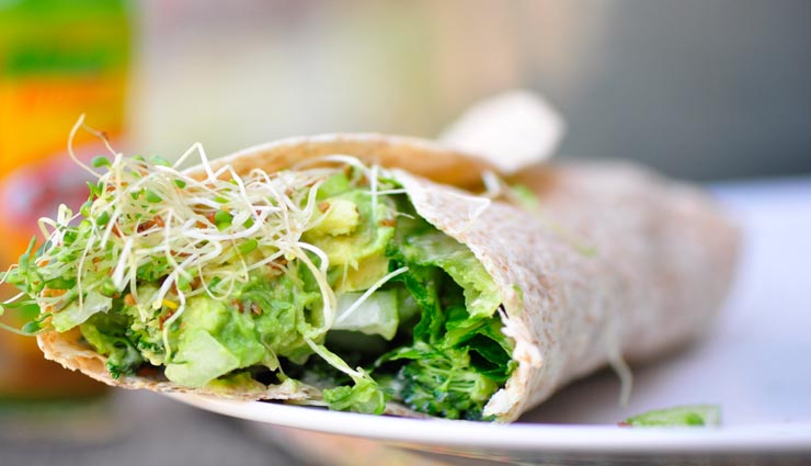 sprouts and veggie wrap recipe,recipe,recipe in hindi,special recipe