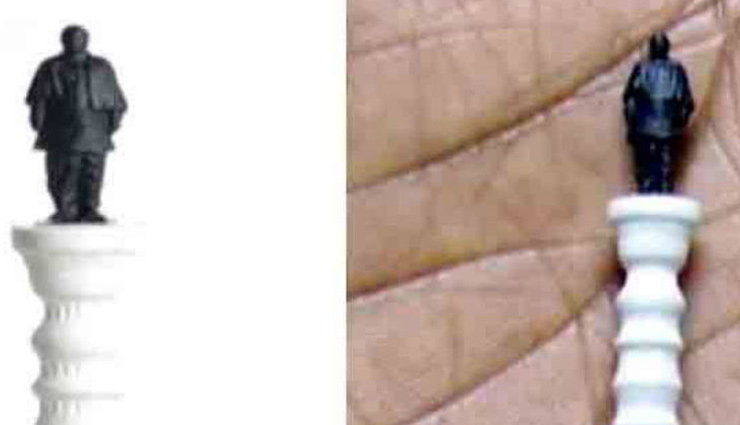 स्टैच्यू ऑफ यूनिटी की सबसे छोटी थ्रीडी प्रतिकृति, लंबाई 13 मिमी