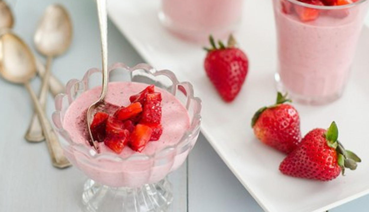 strawberry mousse,strawberry recipe,dessert recipe,summer recipe