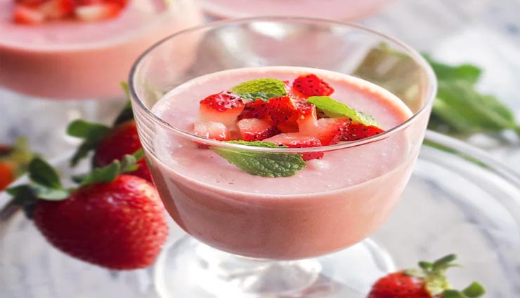 strawberry mousse recipe,recipe,recipe in hindi,special recipe,holi special