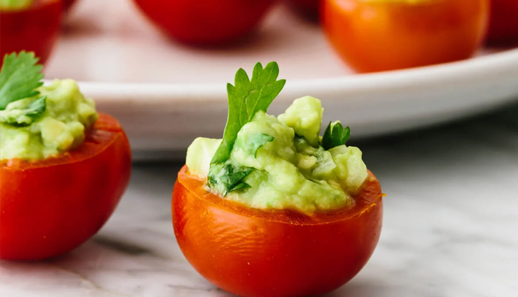 guacamole stuffed tomatoes,guacamole stuffed tomatoes recipe,hunger struck,food