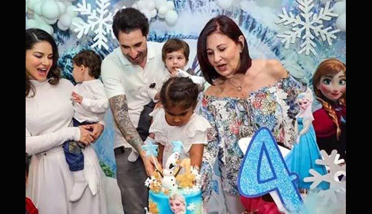 sunny leone,sunny leone host birthday party,daughter nisha kaur weber,frozen themed birthday party,entertainment,bollywood news in hindi